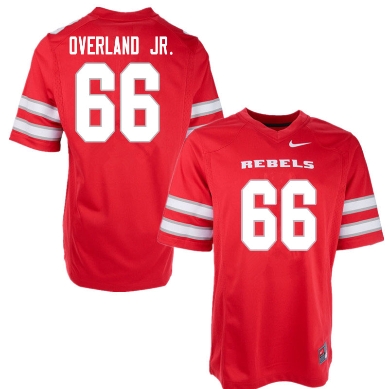 Men #66 Mike Overland Jr. UNLV Rebels College Football Jerseys Sale-Red - Click Image to Close